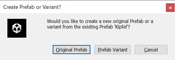 Prefab ダイアログ