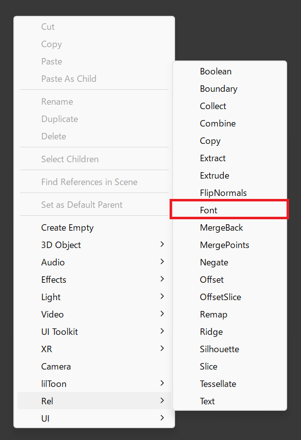 Context Menu Font