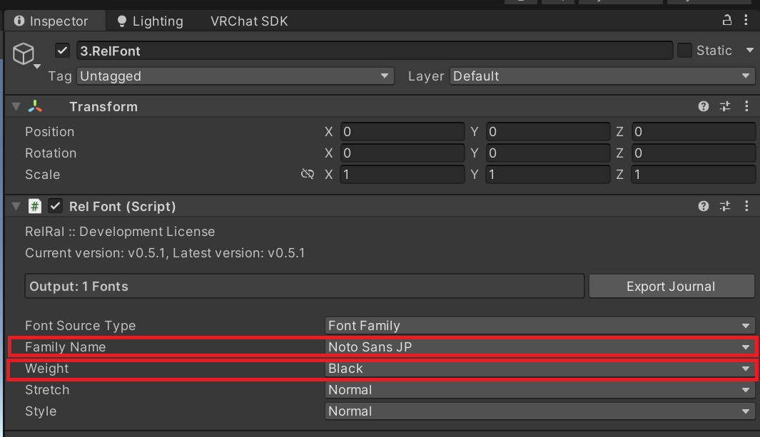 Inspector Font Change