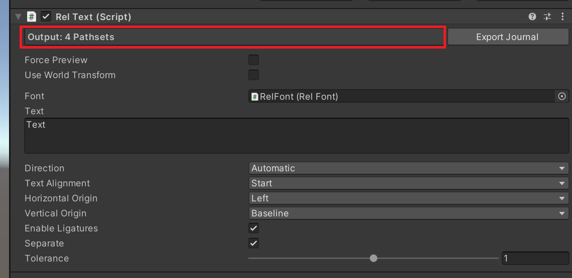 Inspector Text Output